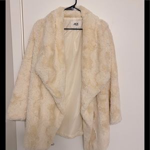 Jack by BB Dakota Cream Faux Fur Coat